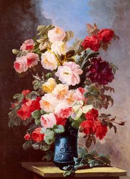 Floral, beautiful classical still life of flowers.133